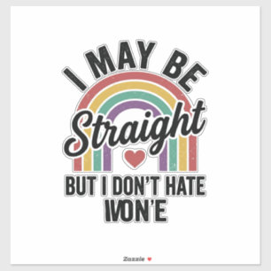 Sticker Chemise de fierté arc-en-ciel Straight But Kind vi