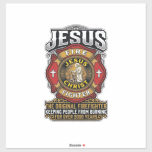 Sticker Chemise de foi chrétienne vintage Jésus pompier