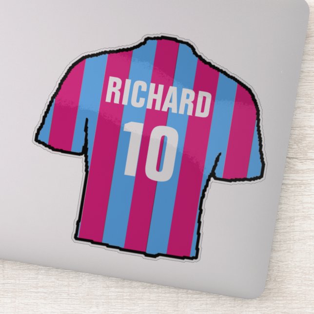 Sticker Chemise de football Claret & Blue pour personnalis (Détail)