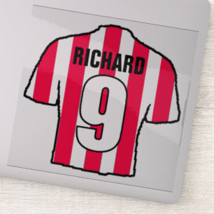 Sticker Chemise de football rouge et blanc sur une