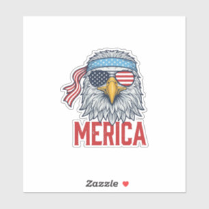 Sticker Chemise de gravure vintage Merica Eagle patriotiqu