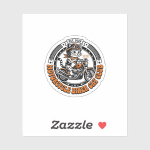 Sticker Chemise de l'amant de chat de motard de moto - Mot