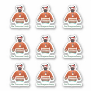 Sticker Chemise de Noël laide de la famille de chien Griff