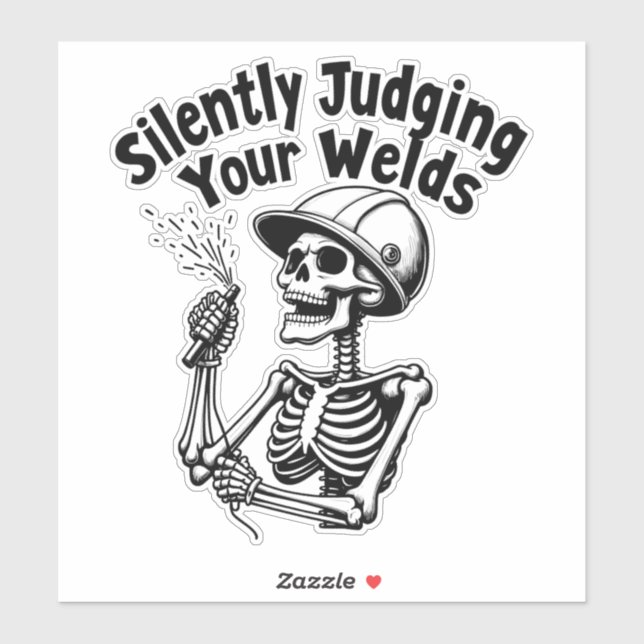 Sticker Chemise de soudure amusante - Jugement Silencieux  (Feuille)