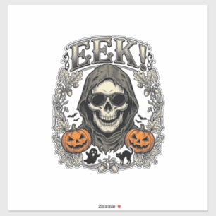 Sticker Chemise Graphique Crâne Halloween Gravure Vintage