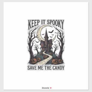 Sticker Chemise Maison Hantée Gravure Halloween Vintage Ar