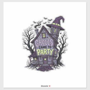 Sticker Chemise Maison Hantée Mignonne Soirée Halloween Dé