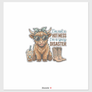 Sticker Chemise occidentale au café de vache des Highlands