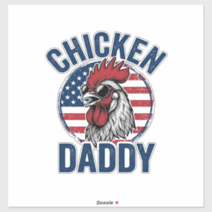 Sticker Chemise patriotique vintage Coq Papa Poulet Desi