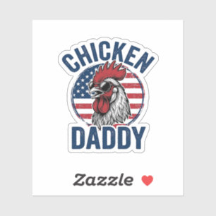 Sticker Chemise patriotique vintage Coq Papa Poulet Desi