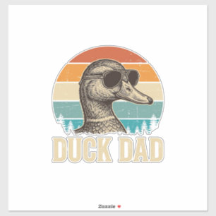 Sticker Chemise Rétro du Père Canard Gravure Vintage Desig