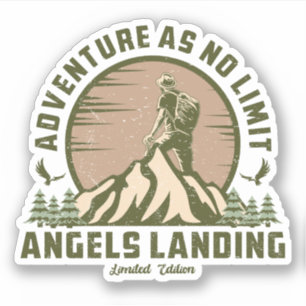 Sticker Chemise T-Shirt Retro Angels Landing Hike Sunset