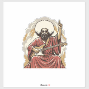 Sticker Chemise vectorielle d'art de guitariste de gravure