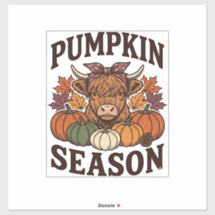 Sticker Chemise vintage d'automne de vache highland de sai