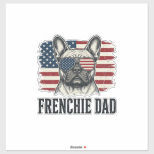 Sticker Chemise Vintage Frenchie Dad Bulldog Patriotique_1