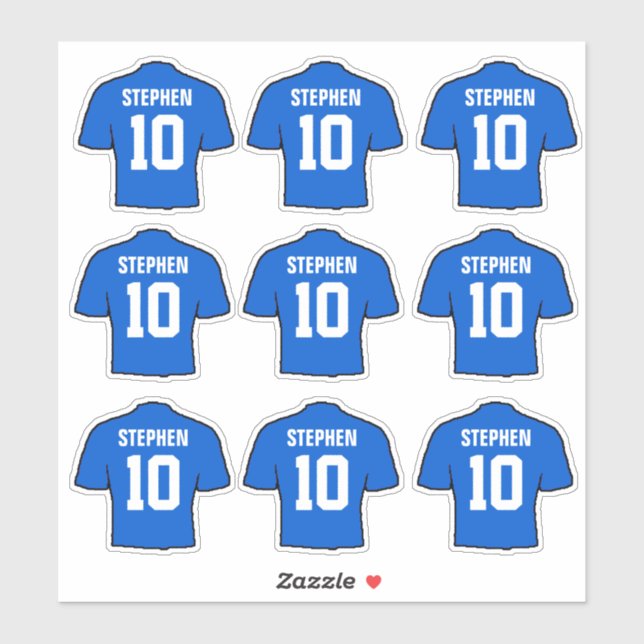 Sticker Chemises de football bleu (Feuille)