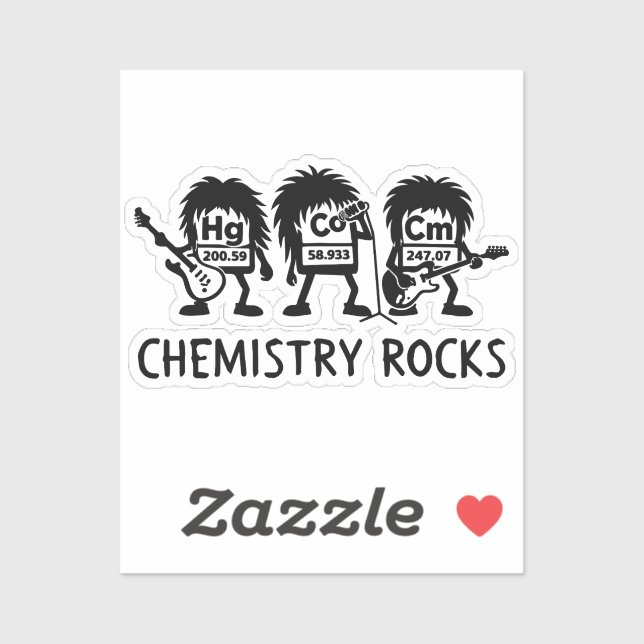 Sticker Chemistry Rocks Science Rock Band (Feuille)