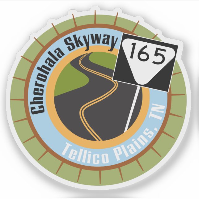 Sticker Cherohala Skyway célèbre Motorcycle Road (Devant)