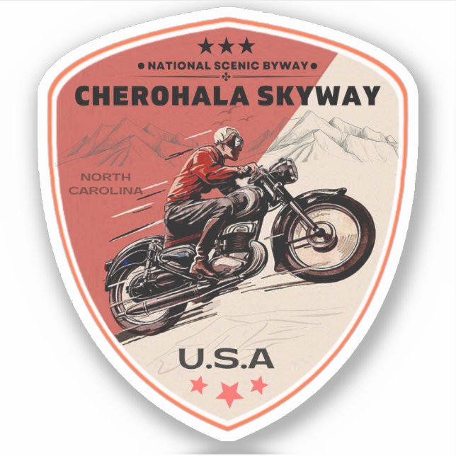 Sticker Cherohala Skyway Tennessee à Caroline du Nord (Devant)