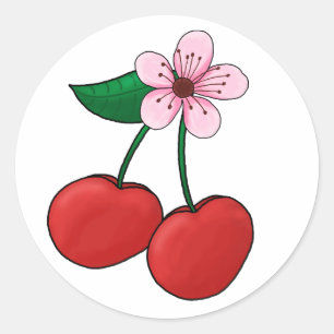 Sticker-Cherry Blossom Classic Round Sticker