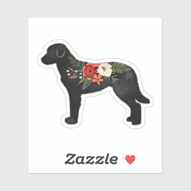 Sticker Chesapeake Bay Retriever Chien race Bohemian Flora (Feuille)