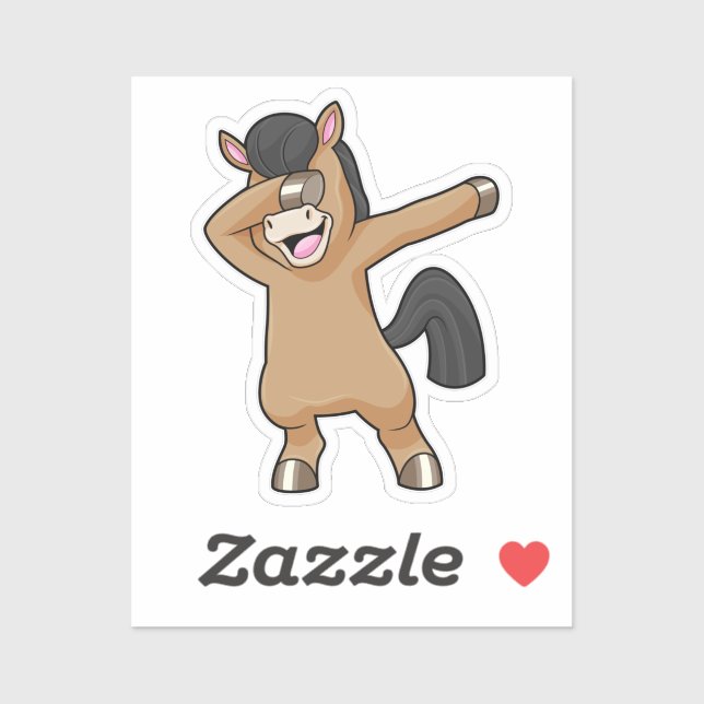 Sticker Cheval à Hip hop Dance Dab (Feuille)