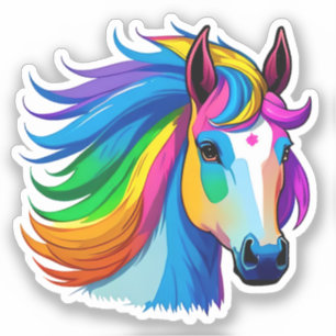 Sticker Cheval arc-en-ciel
