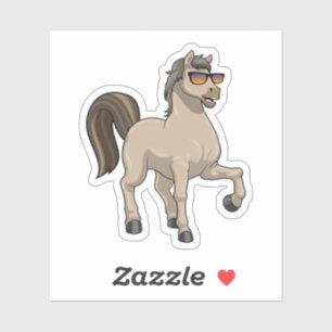 Sticker Cheval avec lunettes de soleil