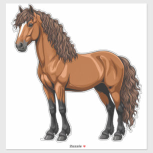 Sticker Cheval brun élégant