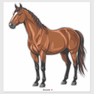 Sticker Cheval brun élégant