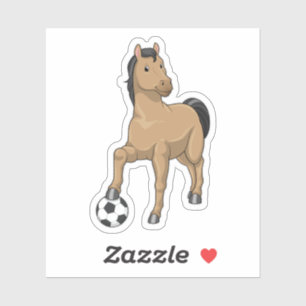 Sticker Cheval comme joueur de football avec Soccer