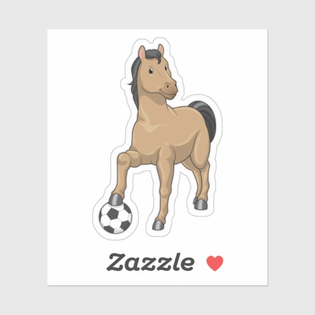 Sticker Cheval comme joueur de football avec Soccer (Feuille)