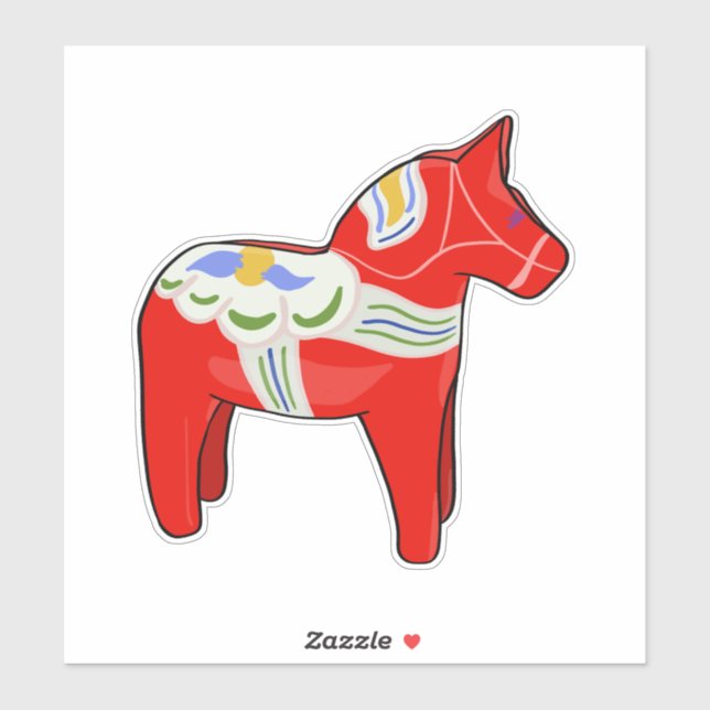 Sticker Cheval dalécarlien (Feuille)
