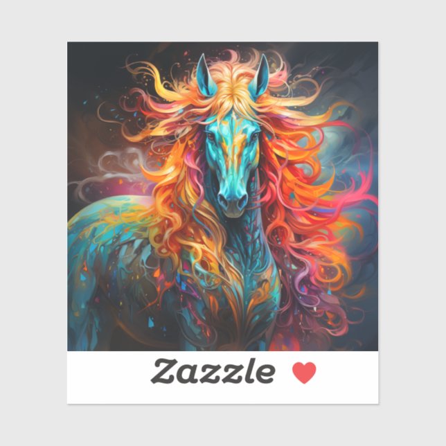 Sticker Cheval d'art (Feuille)