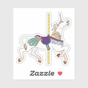 Sticker Cheval de carrousel licorne