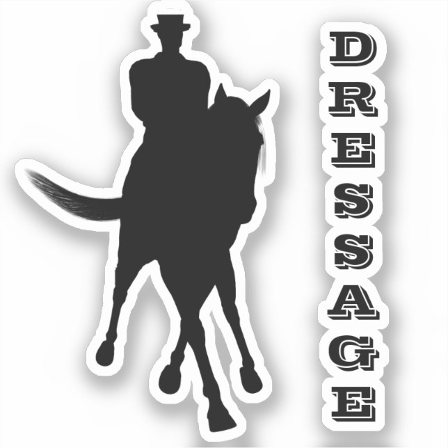 Sticker Cheval De Dressage Et Rider (Recto)