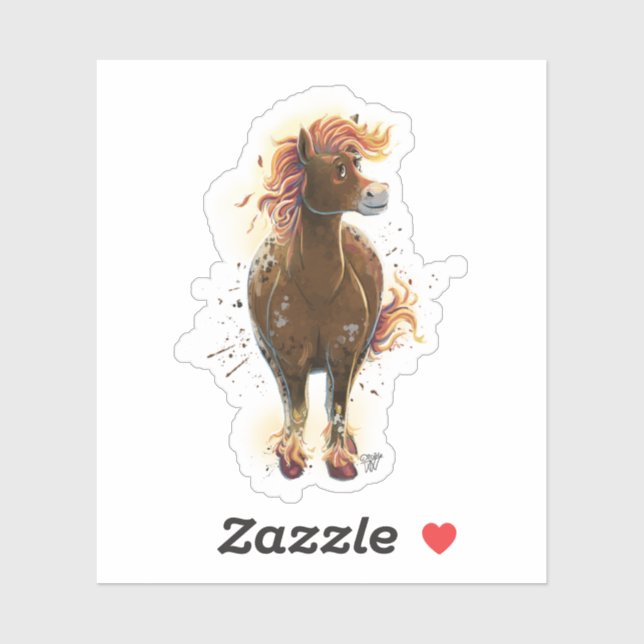 Sticker Cheval de feu (Feuille)