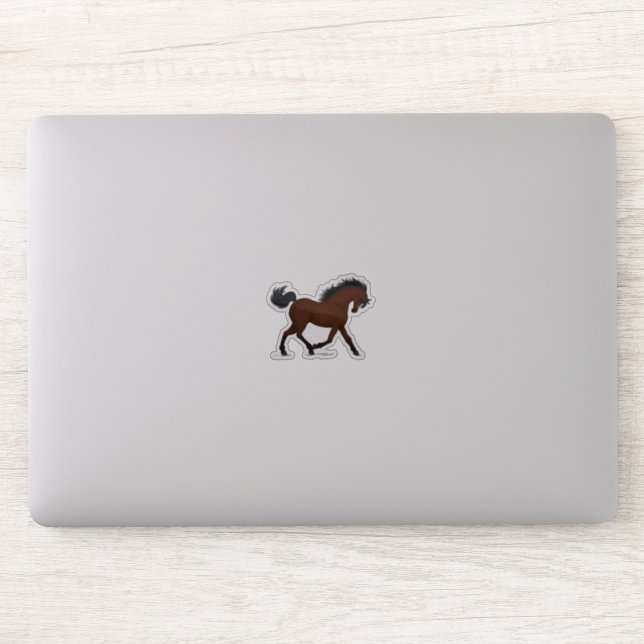 Sticker Cheval de Trotting Bay avec équestre de Blaze Pony (Ordinateur)
