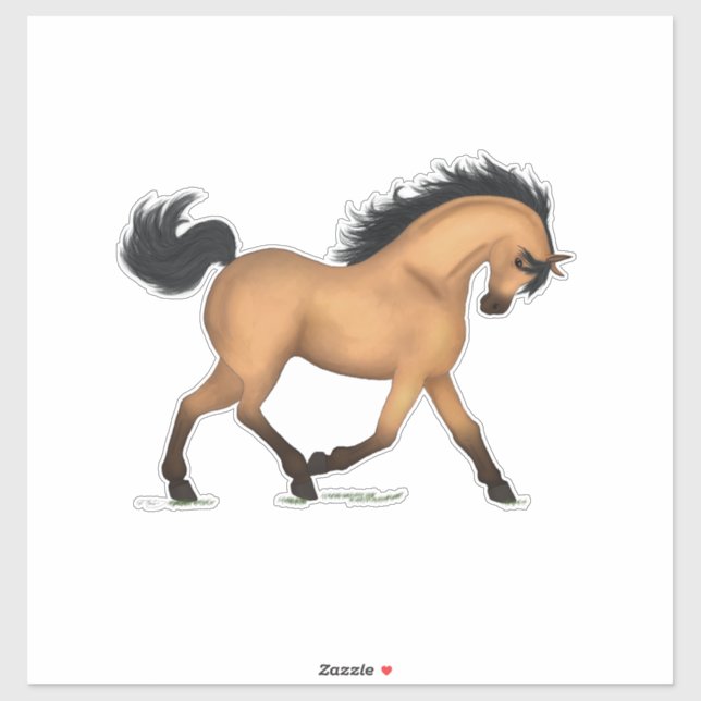 Sticker Cheval en peau de sabot Trotting Pony Decal équest (Feuille)