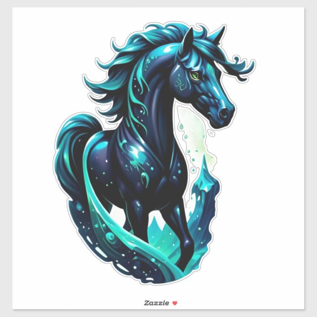 Sticker Cheval Mystique à Crinière Étoilée (Feuille)