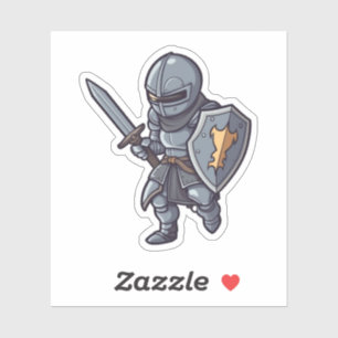 Sticker Chevalier avec épée et bouclier
