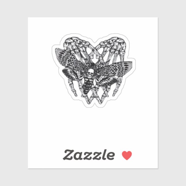 Sticker Chevalier de mort Moth Classic - Squelette Coeur m (Feuille)