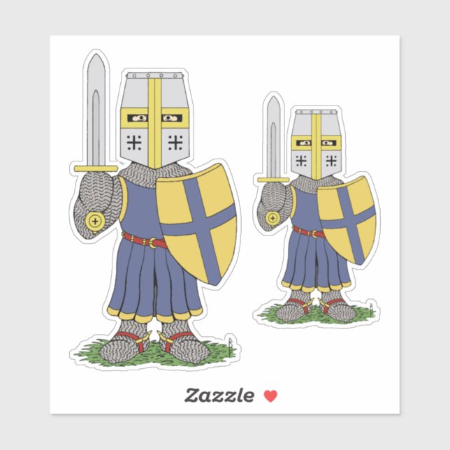 Sticker Chevalier médiéval mignon (Feuille)