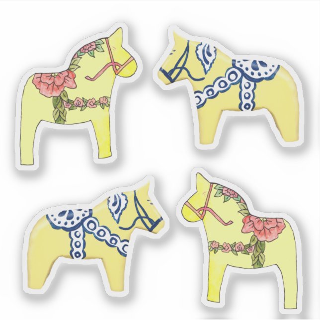 Sticker Chevaux de Dala Jaunes (Devant)