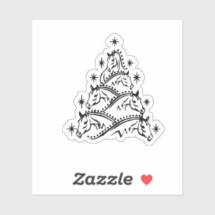 Sticker Chevaux Noël Arbre équestre Noël Noël