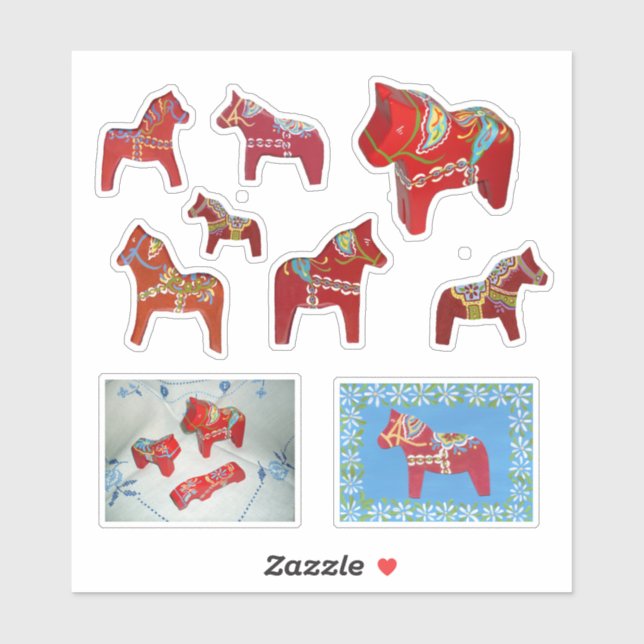 Sticker Chevaux Red Dala (Feuille)