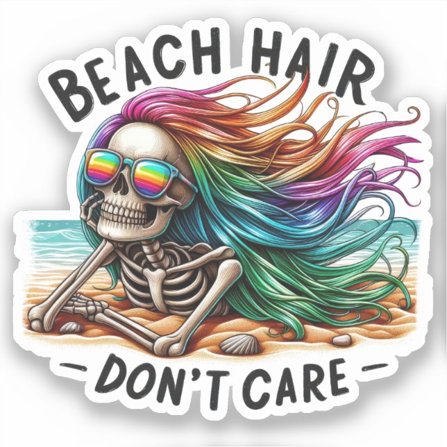 Sticker Cheveux de plage - Squelette (2) (Recto)