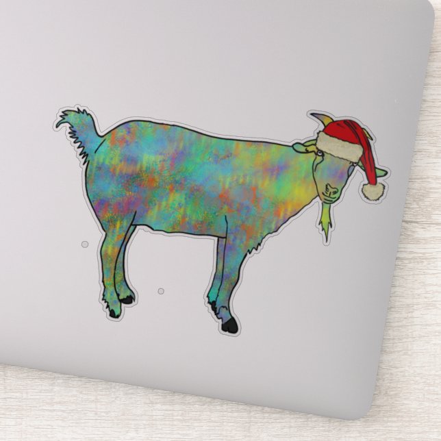 Sticker Chèvre de Noël coloré (Détail)