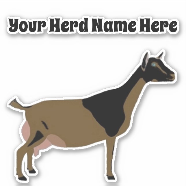 Sticker Chèvre laitière nigériane personnalisée (Devant)