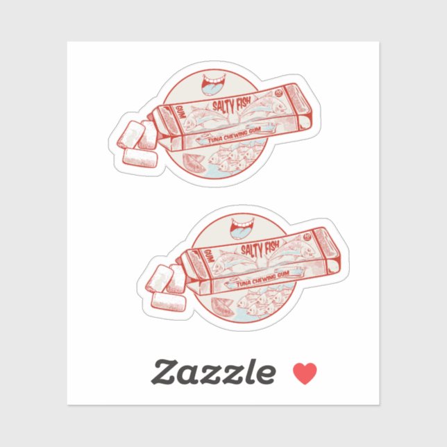 Sticker Chewing-gum au thon aromatisé (Feuille)